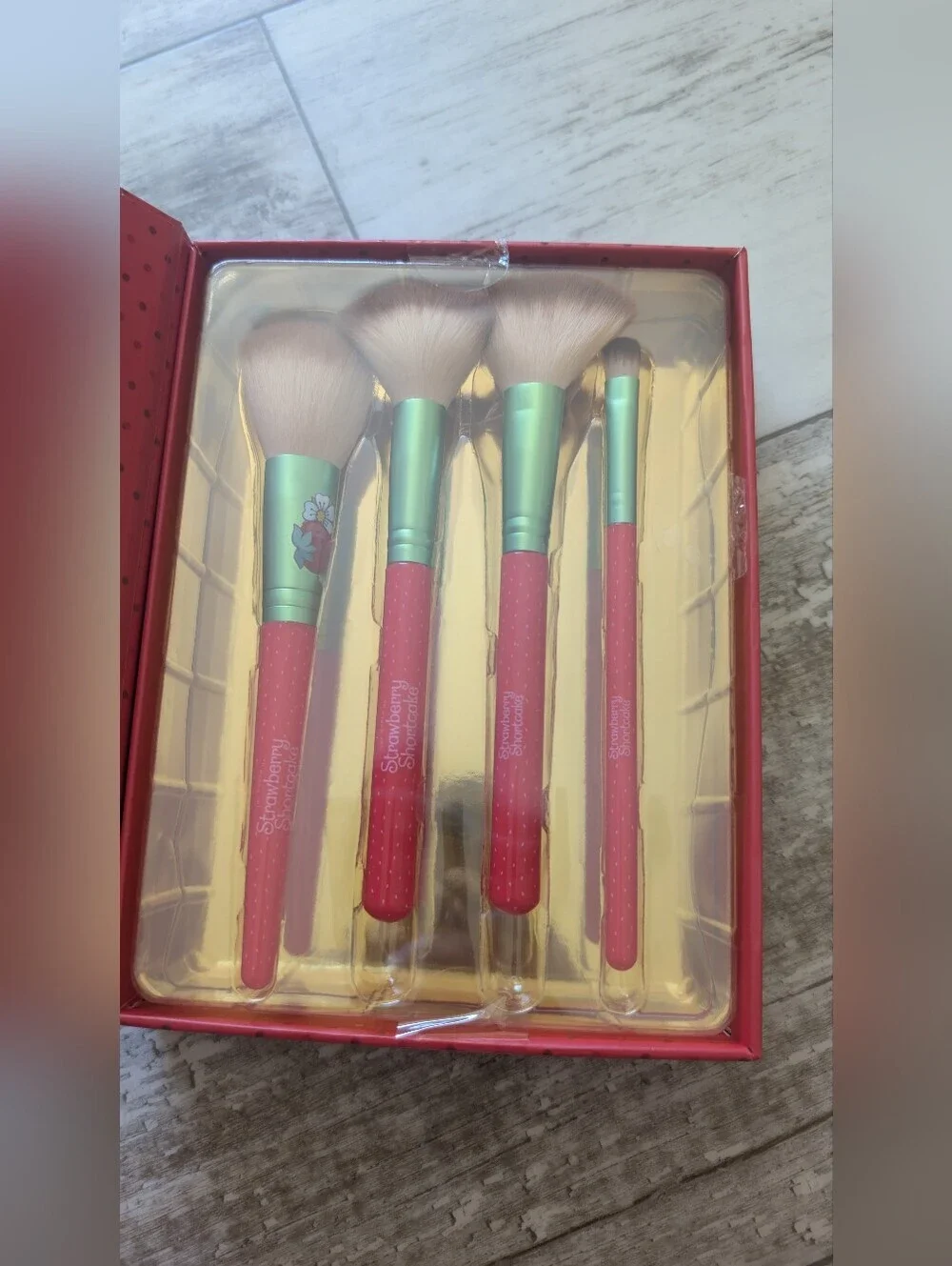 Strawberry Shortcake Pink & Green Cosmetic Brush Set